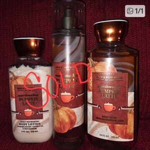 SOLD-Bath & Body Works Marshmallow Pumpkin Latte Trio